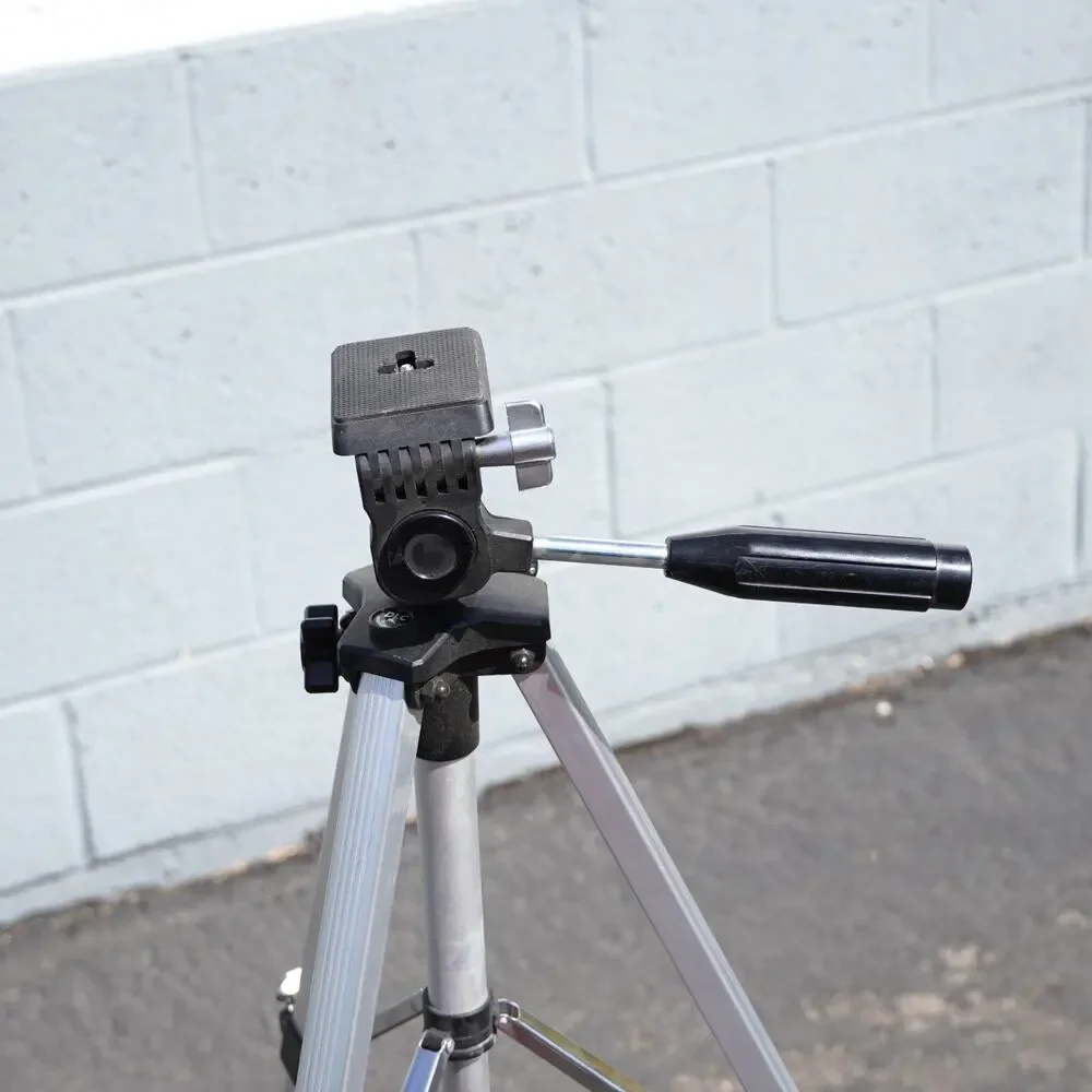 Metal Camera Tripod Aluminum Adjustable Height Stand Silver Black